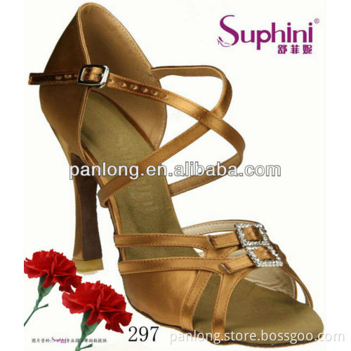 tan genuine leather colombia latin dance shoes wholesale for women 297